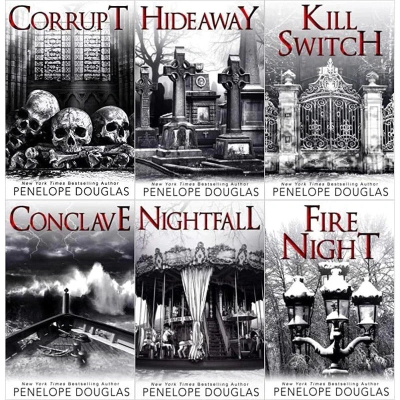 Corrupt + Nightfall + Hideaway+ Kill Switch + Conclave + Nightfire (Devil's Night) – by Penelope Douglas (6 Book set Combo)