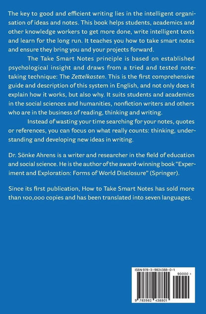 How to Take Smart Notes by Snke Ahrens - BooksAdora