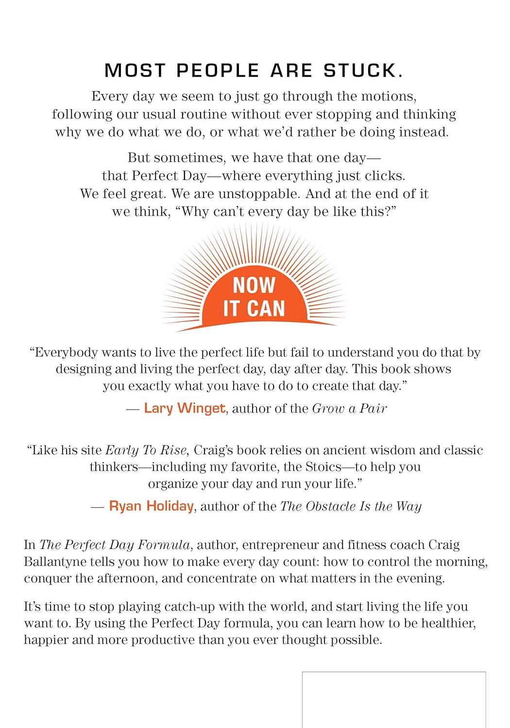 The Perfect Day Formula: How to Own the Day And Control Your Life by Craig Ballantyne - BooksAdora