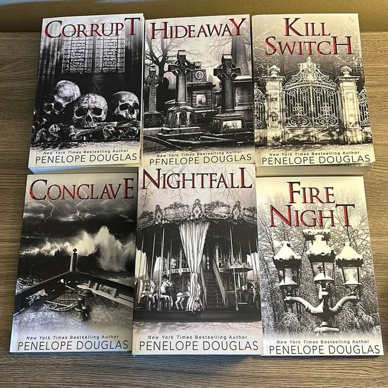 Corrupt + Nightfall + Hideaway+ Kill Switch + Conclave + Nightfire (Devil's Night) – by Penelope Douglas - BooksAdora