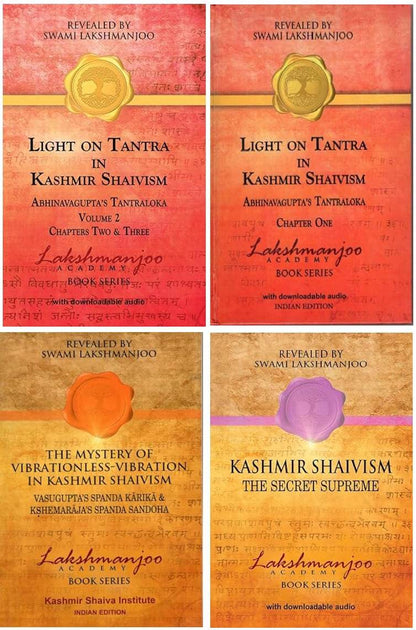 Kashmir Shaivism + Light on Tantra in Kashmir Shaivism - Chapter one + Light on Tantra in Kashmir Shaivism - Volume 2+ The Mystery of Vibrationless-Vibration in Kashmir Shaivism combo of 4 books - BooksAdora